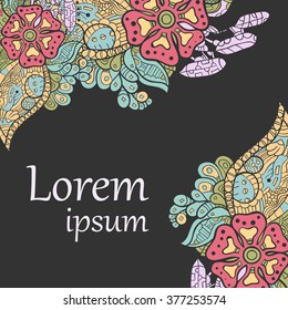 Decorative element corners. Abstract invitation card. Template wave design for card