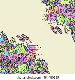 Decorative element corners. Abstract invitation card. Template wave design for card