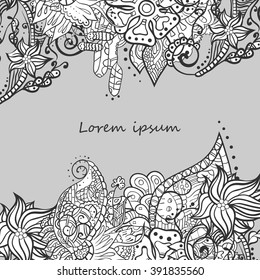 Decorative element corners. Abstract invitation card. Template wave design for card