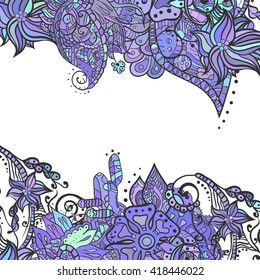 Decorative element corners. Abstract invitation card. Template wave design for card