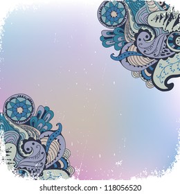 Decorative element corners. Template wave design for card.