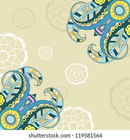 Decorative element corners. Template wave design for card.
