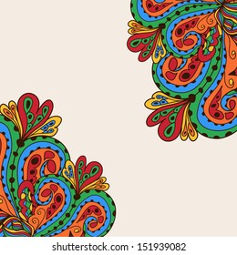 Decorative element corners. Template wave design for card