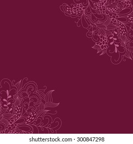Decorative element corners.Vector floral hand-drawn template for cards, invitations, vintage abstract background