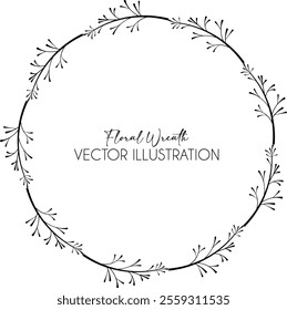 Decorative element for design A gorgeous leaves wreath that will look lovely on wedding invites, cards, and logos.