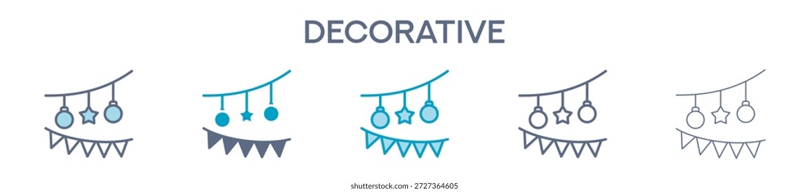 Elemento Decorativo Para Diseño Gráfico - Estilos Múltiples. Ilustración vectorial De Dos Colores Y Negro. Los Diseños Múltiples De Los Iconos Se Pueden Utilizar Para El Móvil, Ui, Web