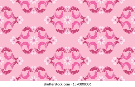 Decorative element for design leaf flower on soft pink background.