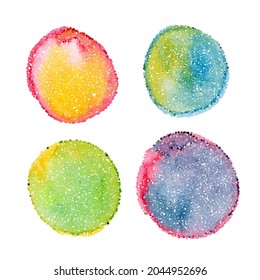 A decorative element for the design. A watercolor blob. Drawing with dots. Vector illustration.