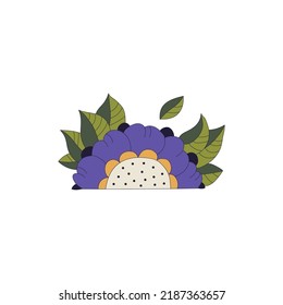 Decorative element doodle flower isolated on white background