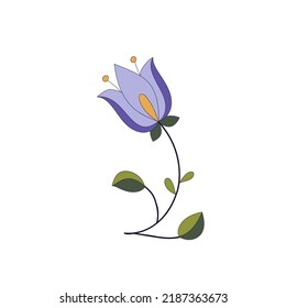 Decorative element doodle flower isolated on white background