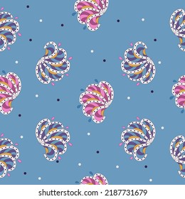 Flores de doodle de elemento decorativo patrón sin fisuras