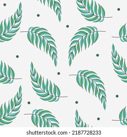 Decorative element doodle leaves seamless pattern