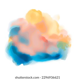 Decorative element for doodle style design. Watercolour illustration.  Vector