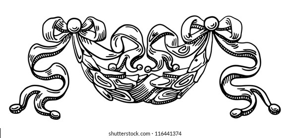 Decorative element of the facade of a historic building in Lviv (Ukraine)