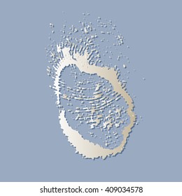 decorative element fingerprints or blot on blue background