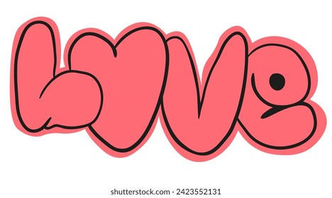 decorative element in flat style in vector.love in graffiti. style template for poster invitation sticker logo website design