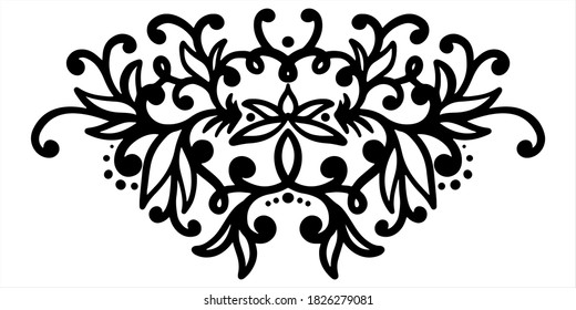 decorative element floral ornament with monograms
