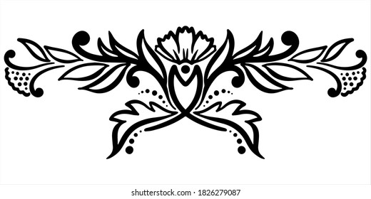 decorative element floral ornament with monograms