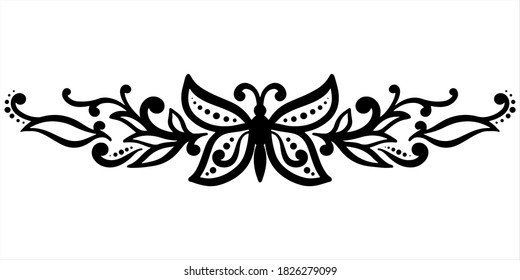 decorative element floral ornament with monograms