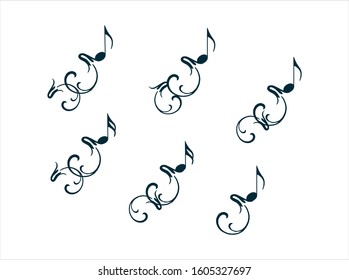 Decorative element with flower and music note