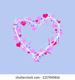 Decorative element in the form of a heart. Vector isolated illustration.