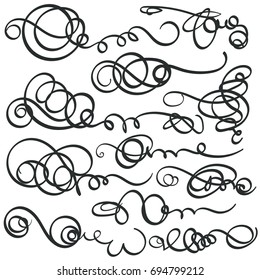 Decorative Element. Harmonious curls. Vignettes, Forging, Grating, Brand. Vector illustration