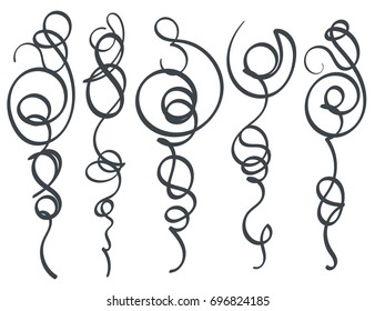 Decorative Element. Harmonious curls. Vignettes, Forging, Grating, Brand. Vector illustration