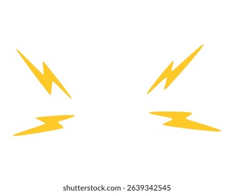 Decorative element to illustrate angry emotion. Symbol of evil, negative and bad facial expression. Angry expression element. Vector cartoon illustration