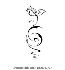 dekoratives Element mit einem stilisierten Blumenknospen und Zierdekor