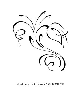 decorative element with one stylized flower bud and ornate ornament