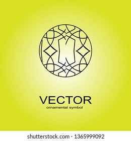 Decorative element. Ornamental vector symbols. Circle icon. Isolated abstract  vector logo.