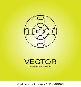 Decorative element. Ornamental vector symbols. Circle icon. Isolated abstract  vector logo.