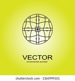 Decorative element. Ornamental vector symbols. Circle icon. Isolated abstract  vector logo.