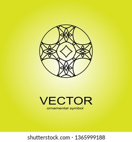 Decorative element. Ornamental vector symbols. Circle icon. Isolated abstract  vector logo.