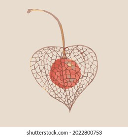 Dekor mit dekorativem Element Physalis-Frucht