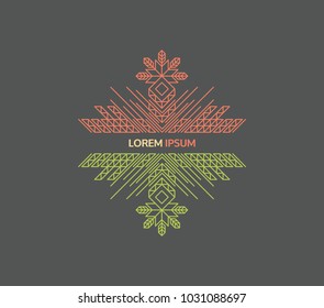 Decorative Element in Retro Style. Vector Calligraphic Template. Line Art Design for Invitations, Posters, Presentation. Vintage Frame.