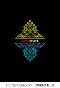 Decorative Element in Retro Style. Vector Calligraphic Template. Line Art Design for Invitations, Posters, Presentation. Vintage Frame.