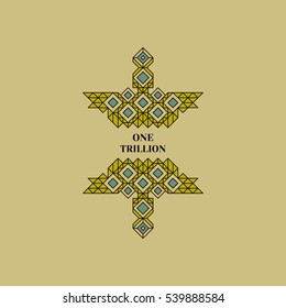 Decorative Element in Retro Style. Vector Calligraphic Template. Line Art Design for Invitations, Posters, Presentation. Vintage Frame. 