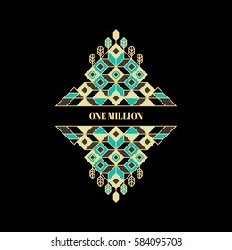 Decorative Element in Retro Style. Vector Calligraphic Template. Line Art Design for Invitations, Posters, Presentation. Vintage Frame.  