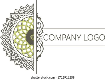decorative element rosette mandala, pattern for company logo 
