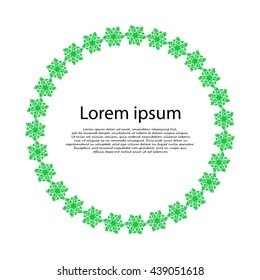 A decorative element, Round frame of flowers. Vector illustration. Place for your text.