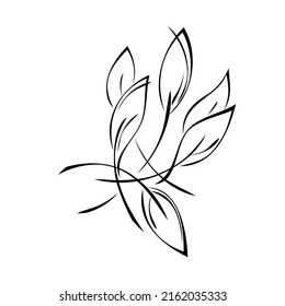 decorative element with several stylized leaves. graphic decor