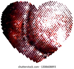 Decorative element in shape of heart