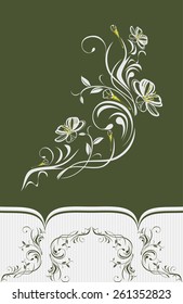 Decorative element with stylized blooming cherry. Vector