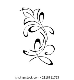 decorative element with stylized flower and vignettes. graphic decor