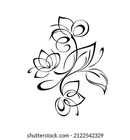 elementos decorativos con flores estilizadas sobre tallos con hojas y remolinos. decoración gráfica