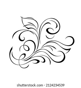decorative element with stylized leaves and curls. graphic decor