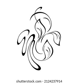 decorative element with stylized leaves and curls. graphic decor