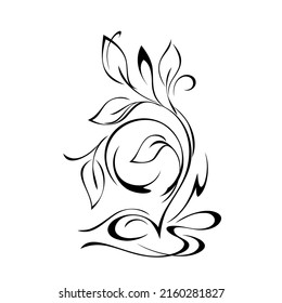 decorative element with stylized leaves and curls. graphic decor