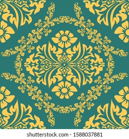 Decorative element traditional damask pattern. Vector ep 10.